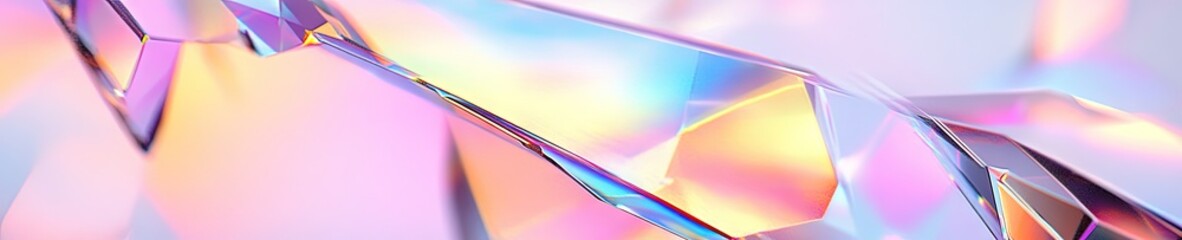 Holograph crystal prism background. Pastel color prism. Vintage fantasy holo art