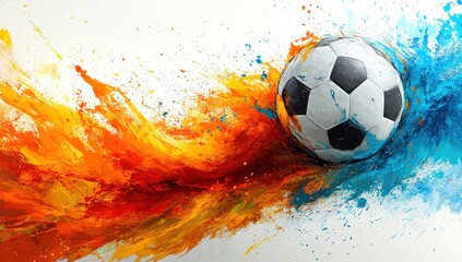 Poster - Soccer Ball in Abstract Art