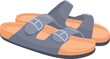 © ssstocker - Sandals cartoon icon. Casual summer footwear pair