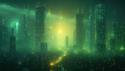 Wall Mural - Futuristic Cityscape