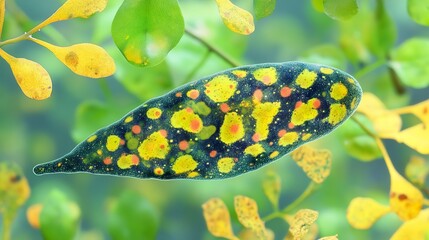Wall Mural - microscopic view of a parasite: colorful and detailed