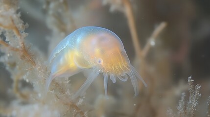 Poster - Close-Up of a Transparent Jellyfish in the Ocean