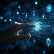 © Ace64 Studio - Hand touching modern interface digital transformation and metaverse concept. connection next generation technology and new era of innovation.