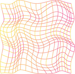 Wall Mural - warped grid. waved pattern. geometric color mesh