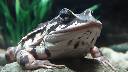 Canvas Print - Close-up of a Frog with Striking Eyes