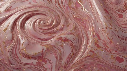 Aufkleber - close up abstract background featuring a swirling pattern in a liquid form, appears to be a glossy, metallic pink with a shimmering texture,