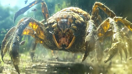 Poster - Close-Up of a Creepy Spider in Nature