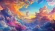 © Biplob - Vibrant Sky Illuminated by Abstract Whimsical Clouds in Fantasy Art neon color photo