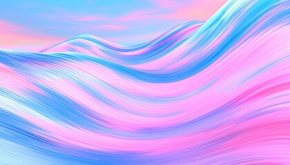 Wall Mural - Dusk-Inspired 3D Illustration of Vibrant Curved Waves in a Colorful Digital Space