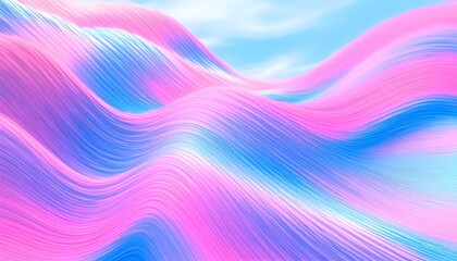 Wall Mural - Dusk-Inspired 3D Illustration of Vibrant Curved Waves in a Colorful Digital Space