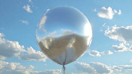 Poster -   A giant balloon drifts above the cloudy sky