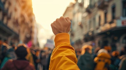 Demonstration for freedom and human rights, showcasing unity and community activism for social change and equality