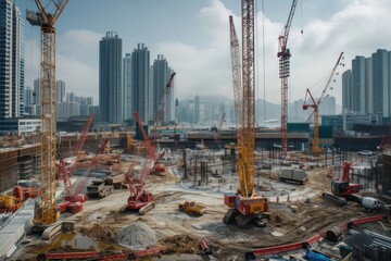 Poster - Construction site architecture cityscape building.