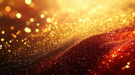 Poster - This artwork features a dazzling blend of gold and red hues, creating a lively atmosphere with sparkling elements that evoke festive cheer and celebration