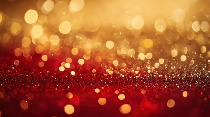 Poster - The background showcases a lively blend of gold and red hues, adorned with sparkling elements that evoke feelings of celebration and warmth, ideal for festive designs