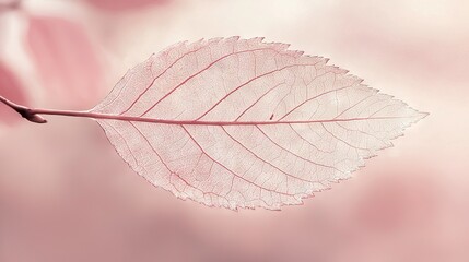 Wall Mural -   A sharp focus on a leaf atop a twig, set against a soft blur of floral and foliage surroundings