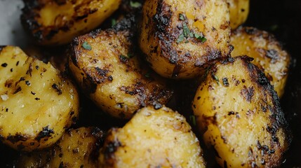 Canvas Print - Crispy Roasted Potatoes: A Close-Up Food Photography