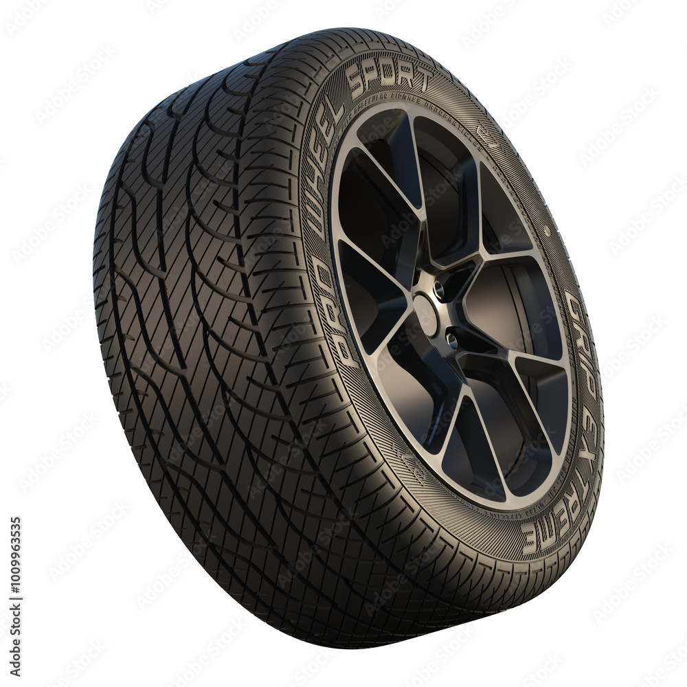 New racing wheel isolated. Transparent background. Realistic 3d render ...