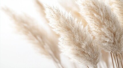 Canvas Print -   A close-up of white flowers with slender stalks against a white backdrop