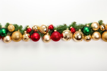 Sticker - Christmas Garland Decorationon christmas decoration white background.