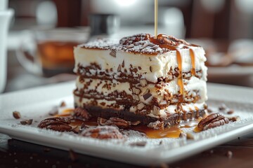 Poster - Decadent Pecan Cake Drizzled with Caramel