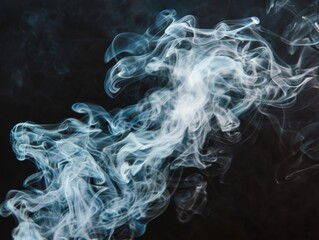 Poster - white smoke on the black background, the whole image, high dof, topview 