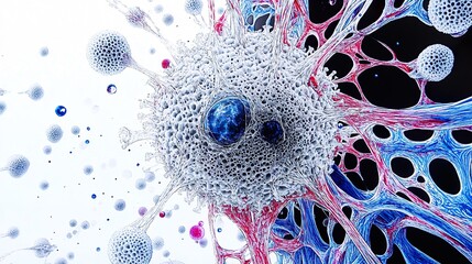Wall Mural - abstract cellular structure - microscopic view of life