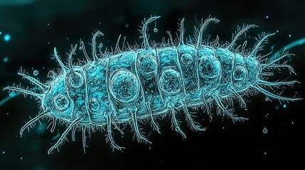 Wall Mural - microscopic organism: a glimpse into the invisible world