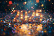 © Zulkifle - The spotlight illuminates the large 3D number '2025', the shadow of the number can be seen towards the front, surrounded by a splash from the confetti, new year mood.