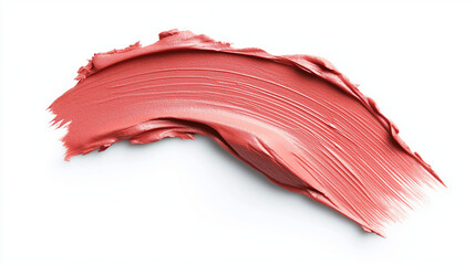 a single, elegant swatch of coral pink lipstick on white background, with soft color gradients and subtle sheen to highlight the texture and glossiness of lip makeup