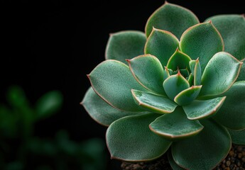 Wall Mural - Close-up of a lush green succulent plant