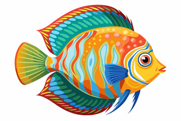 Canvas Print - colorful discus fish vector illustration