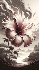 A sophisticated and elegant illustration of  flower