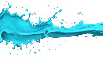 A splash of vibrant blue paint against a white background, emphasizing fluidity and creativity.