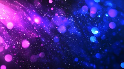 Canvas Print - Abstract Blurred Neon Lights Purple Pink Blue Bokeh Background