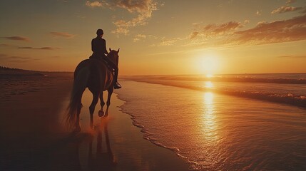 Sticker - Serene Sunset Ride Along the Beach