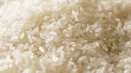 Close up of uncooked white rice. Shallow depth of field.