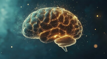 Poster - Human brain showing Intelligent thinking processing through the concept of a neural network