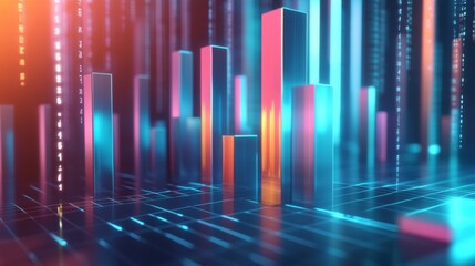 Aufkleber - Abstract Digital Visualization of Data Trends
