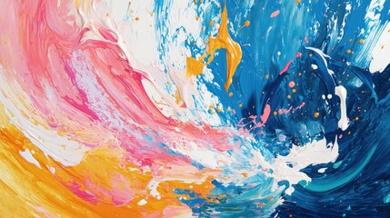 Poster - Abstract paint splashes in dynamic display