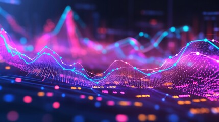 Poster - Abstract Data Visualization with Colorful Waves