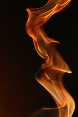 Wall Mural - Flame, black background 