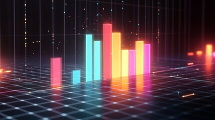 Poster - colorful data visualization on dark background
