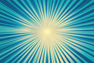 Poster - Blue Yellow Sunburst Background