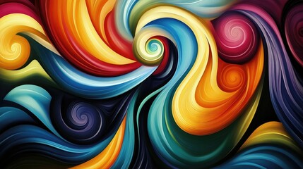 Poster - Vibrant swirls of color in abstract art