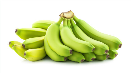 Aufkleber - Bunch of green bananas is sitting on a white background
