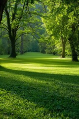 Fantasy, a beautiful park with lots of lawn 