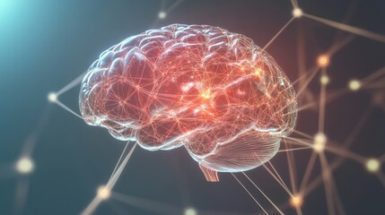 Poster - Human brain showing Intelligent thinking processing through the concept of a neural network