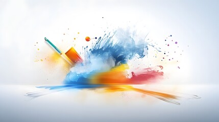 Poster - Abstract paint explosion with colors.