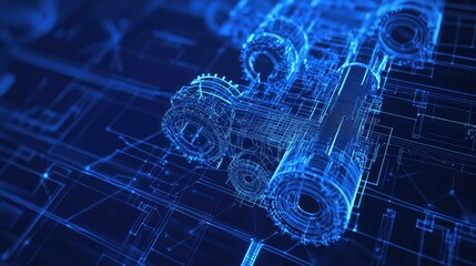 Aufkleber - Technical blueprints in abstract innovation